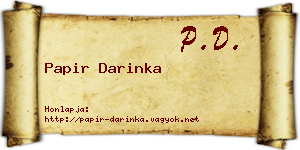 Papir Darinka névjegykártya